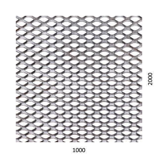 Ťahokov Fe 1000 x 2000 x 1,5 mm, oko 22 x 12 mm, mostík 2 mm