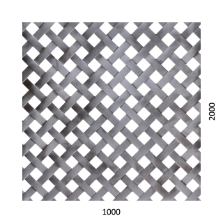 Dierovaný plech Fe t = 1 mm, diera 10 x 10 mm, rozteč 18 mm