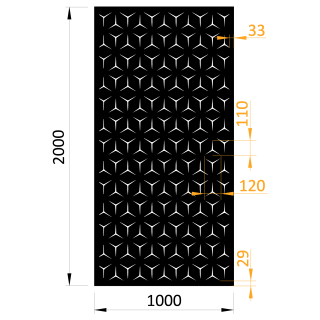 Plech vzor 9131, 1000 x 2000 x 2 mm, bez povrchovej úpravy
