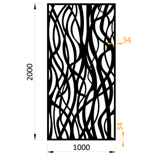 Plech vzor 1264, 1000 x 2000 x 2,5 mm, bez povrchovej úpravy