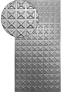 Plech pozinkovaný, 2000 x 1000 x 1,2 mm, 3D vzor