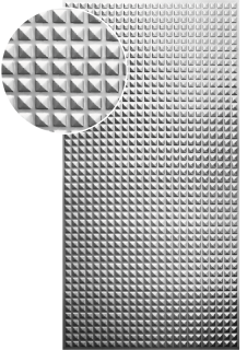 Plech pozinkovaný, 2000 x 1000 x 1,2 mm, 3D vzor pyramída 2