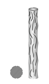 Tyč plná ø 12 x 5000 mm, čierna S235, zdobená, vzor réva