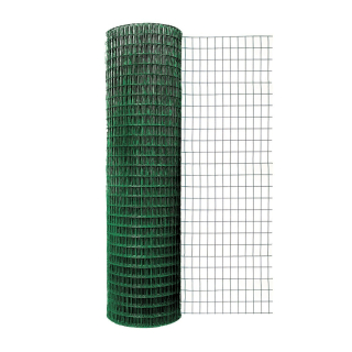 Zvárané pletené sito 1 x 25 m, zelený PVC obal ø 1,05 mm