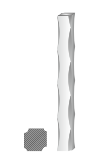 Tyč štvorcová plná 25 x 25 x 3000 mm, čierna S235, zdobená