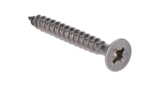 Nerezová skrutka samorezná 4 x 40 mm, zápustná, AISI 304