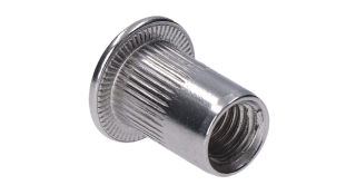 AISI 304 nitovacia matica M10, rýhovaný driek, L = 19 mm