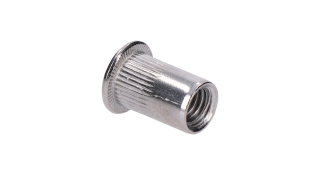 AISI 304 nitovacia matica M8, rýhovaný driek, L = 15,5 mm
