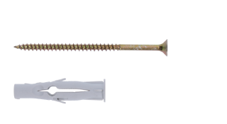 Hmoždinka rozperná 10 x 60 mm, skrutka 6 x 100 mm, PZ3