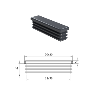 Krytka plastová 20 x 80 mm