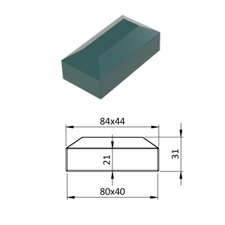 Vonkajšia krytka 40 x 80 mm, plastová PE, zelená