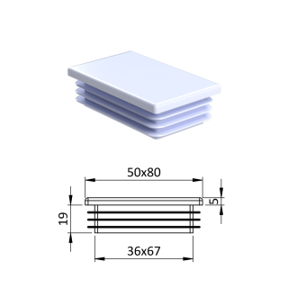 Krytka plastová 50 x 80 mm