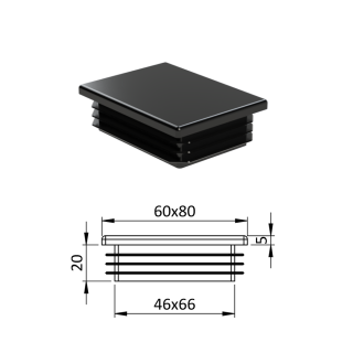 Krytka plastová 60 x 80 mm