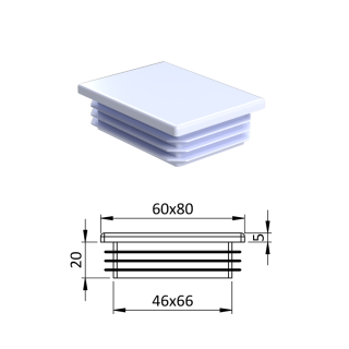 Krytka plastová 60 x 80 mm