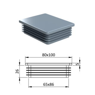 Krytka plastová 80 x 100 mm