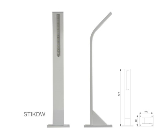 Vonkajšie LED osvetlenie STIK S DOWN, RAL 9010, H = 404 mm