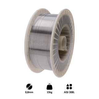 Zvárací drôt, AISI 308L, 0,8 mm, 15 kg, MIG-MAG nerez