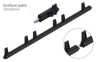 Hrebeň nylon-kov 28 x 20 x 1017 mm, max do 700 kg