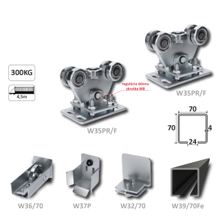 Samonos do 300 kg, profil 70 x 70 x 6000 mm, Fe