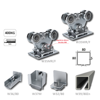 Samonos do 400 kg, profil 80 x 80 x 6000 mm, Zn