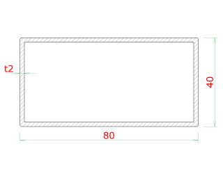 DOPREDAJ profil 80 x 40 x 2 x 1000 mm, brúsená AISI 304