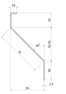 Poškodený Z lamela 23 x 75 x 30 x 1,5 x 4000 mm, pozink