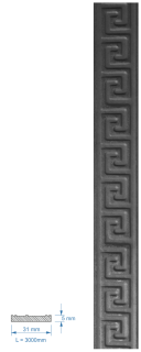 Plochá tyč vzorovaná 31 x 5 x 3000 mm, oceľ S235