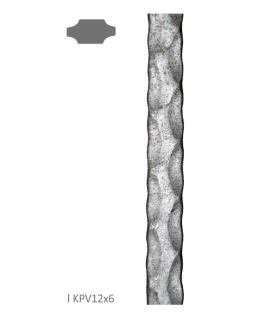 Tyč plochá plná 12 x 6 x 3000 mm, oceľ S235, zdobená