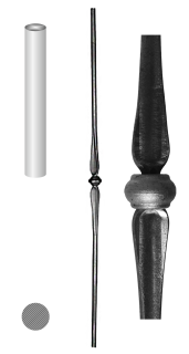 Tyč kovaná L = 900 mm, profil ø 12 mm