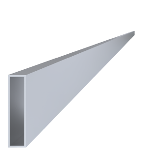 Hliníkový jokel 80 x 20 x 2 x 6000 mm, bez úpravy