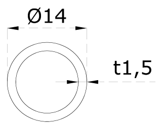DOPREDAJ trubka ø 14 x 1,5 x 2000 mm, brúsená AISI 304