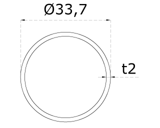 DOPREDAJ trubka ø 33,7 x 2 x 2000 mm, brúsená AISI 304