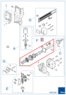 SPAMG164A00 Kit hriadeľe s kolesami NKSL400