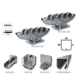 Samonos do 500 kg/7,5 m, profil 80 x 85 x 5 mm s otvormi, Zn