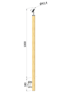 Drevený stĺp, bočné kotvenie, bez výplne