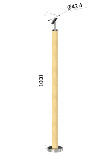 Drevený stĺp, vrchné kotvenie, bez výplne