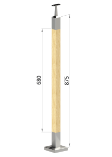 Drevený stĺp, vrchné kotvenie, bez výplne