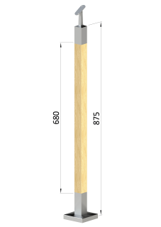 Drevený stĺp, vrchné kotvenie, bez výplne