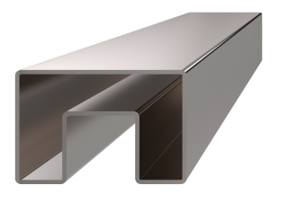 Madlo 60 x 40 mm, L = 2000 m, sklo 8 - 17,5 mm, AISI 304