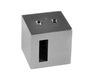 Držiak tyče 15 x 5 mm, plochý, brúsená nerez AISI 304