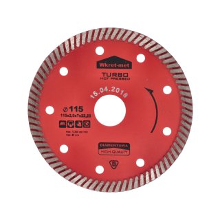 Turbo diamantový kotúč lisovaný za tepla 115 x 2,2 x 22 mm