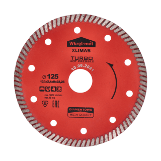 Turbo diamantový kotúč lisovaný za tepla 125 x 2,3 x 22 mm