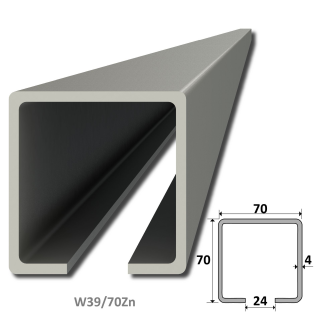 C profil 70 x 70 x 4 x 7000 mm, pozinkovaný