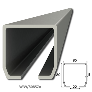 C profil 80 x 85 x 5 x 4000 mm, pozinkovaný
