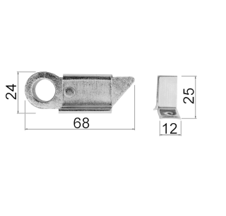 Rígeľ univerzálny L = 68 mm, biely zinok