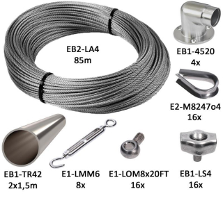 Montážna sada pre zelenú stenu (ø 4 mm), nerez AISI 304/316