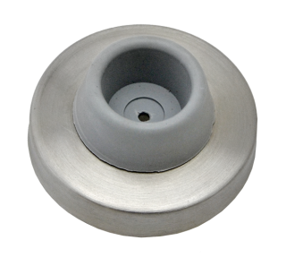 Doraz dverí s gumou ø 57 mm, brúsená nerez AISI 304