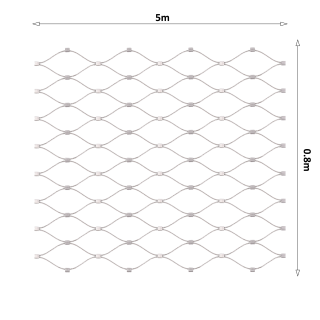 Lanková sieť, 0,8 x 5 m, oko 50 x 50 mm, ø 2 mm, AISI 316