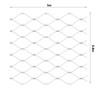 Lanková sieť, 0,8 x 5 m, oko 60 x 104 mm, ø 2 mm, AISI 316