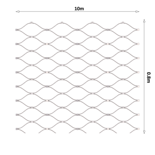 Lanková sieť, 0,8 x 10 m, oko 60 x 104 mm, ø 3 mm, AISI 316